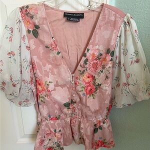HEMANT & NANDITA Blush Floral Blouse